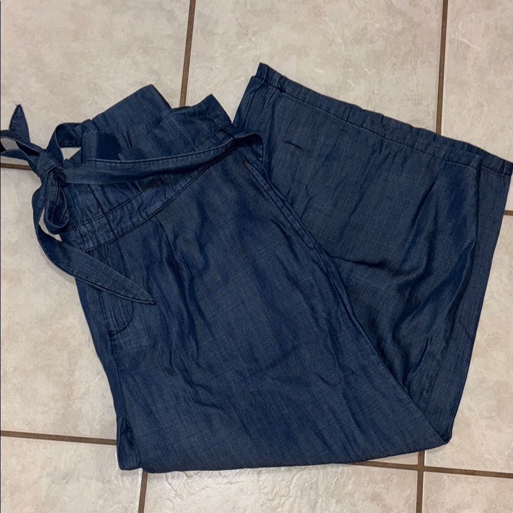 NWT STANDARDS & PRACTICES Women's Wide Leg Cleo Denim Palazzo Pants NEW Size 14